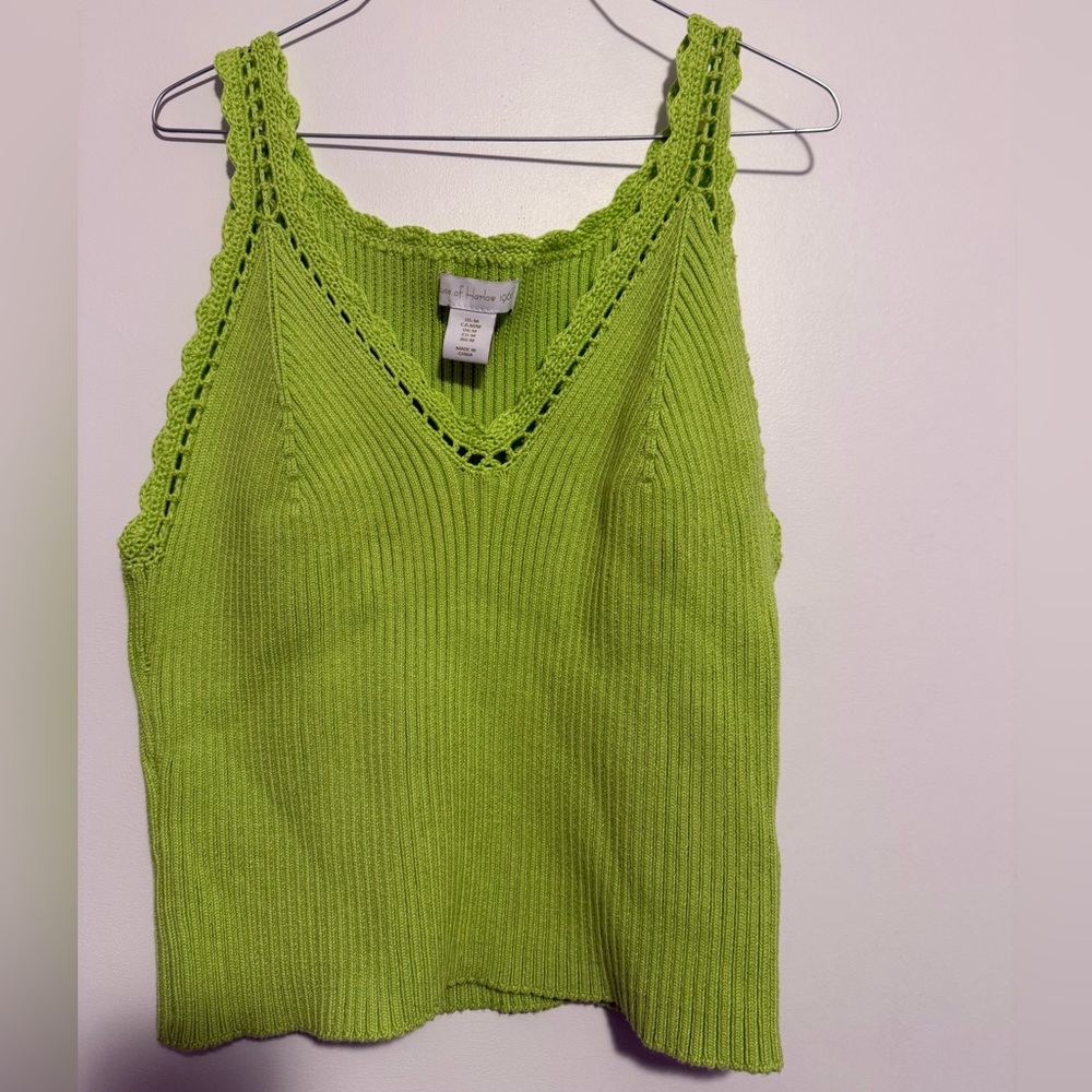 House of Harlow 1960 Lime Green Knit Tank Top Size M